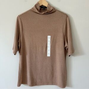 Banana Republic Factory Tan Striped Turtleneck